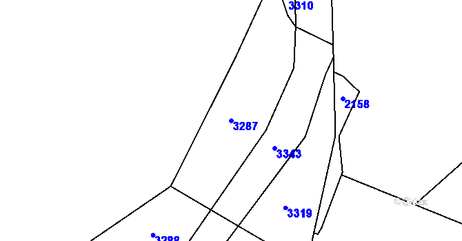 Parcela st. 3287 v KÚ Komárov u Napajedel, Katastrální mapa