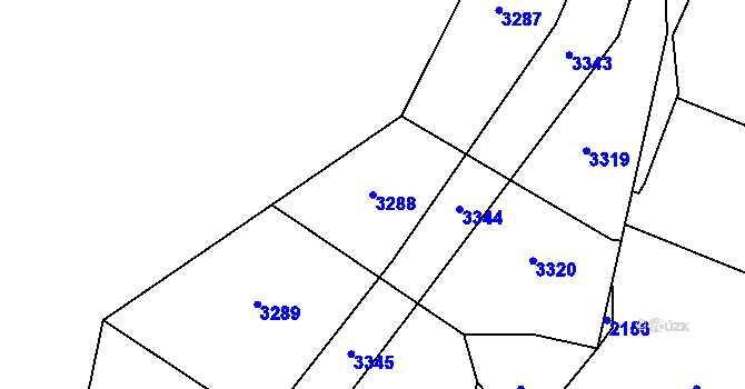 Parcela st. 3288 v KÚ Komárov u Napajedel, Katastrální mapa