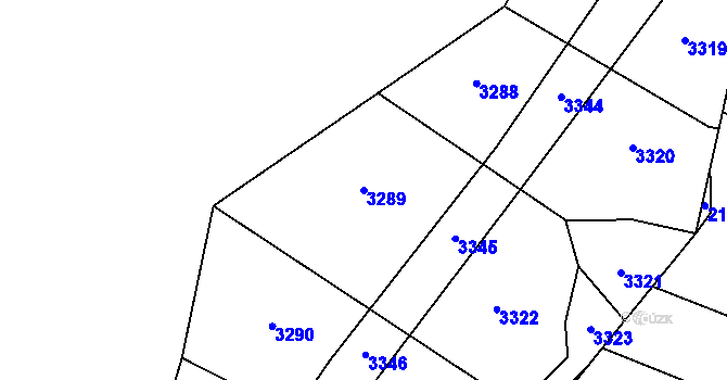 Parcela st. 3289 v KÚ Komárov u Napajedel, Katastrální mapa