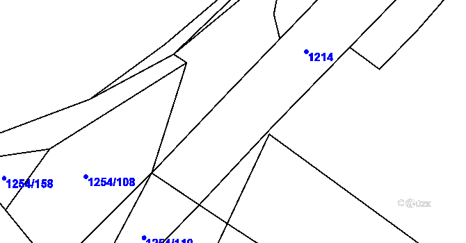 Parcela st. 75/3 v KÚ Komárovice u Jihlavy, Katastrální mapa