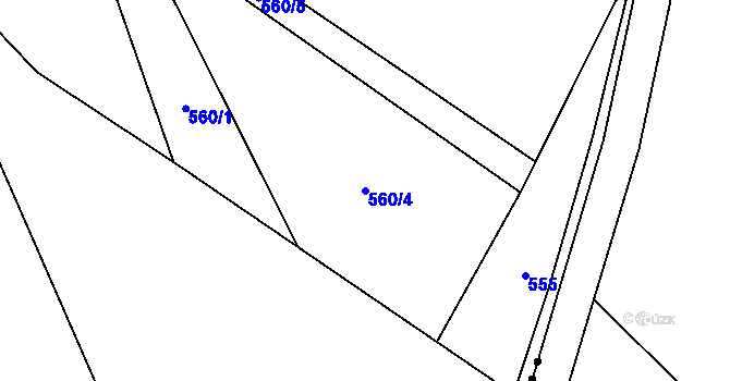 Parcela st. 560/4 v KÚ Komárovice, Katastrální mapa