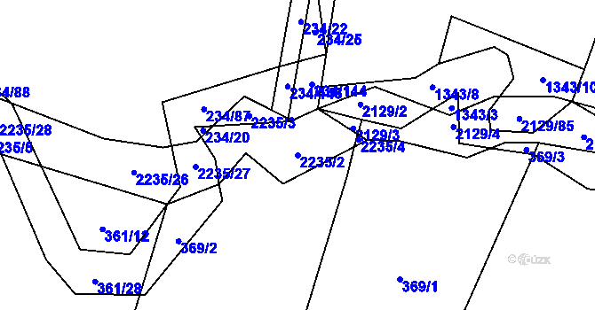 Parcela st. 2235/2 v KÚ Komařice, Katastrální mapa
