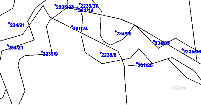 Parcela st. 2235/8 v KÚ Komařice, Katastrální mapa