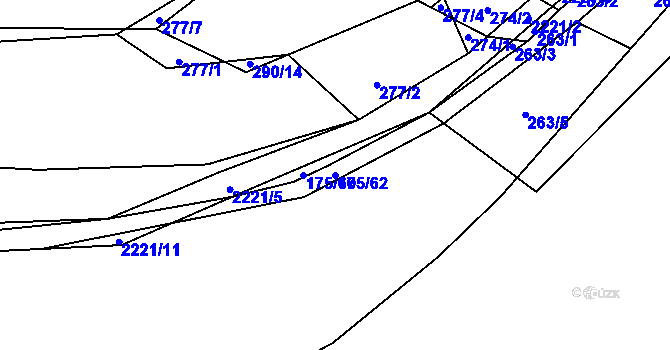 Parcela st. 175/62 v KÚ Komařice, Katastrální mapa