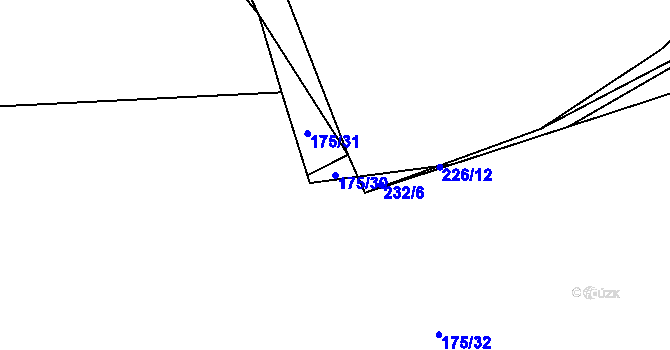 Parcela st. 175/30 v KÚ Komařice, Katastrální mapa
