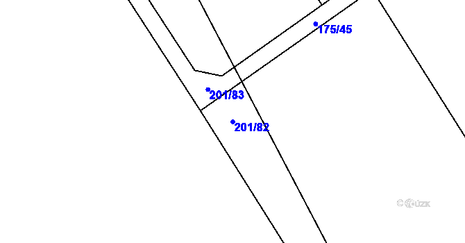 Parcela st. 201/82 v KÚ Komařice, Katastrální mapa