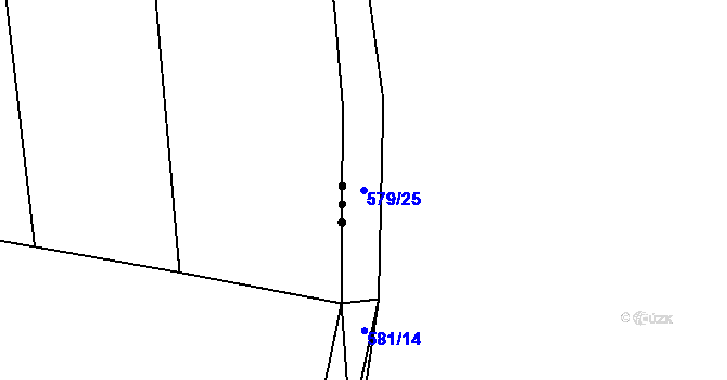 Parcela st. 579/25 v KÚ Komařice, Katastrální mapa