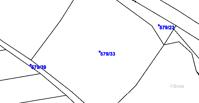 Parcela st. 579/33 v KÚ Komařice, Katastrální mapa