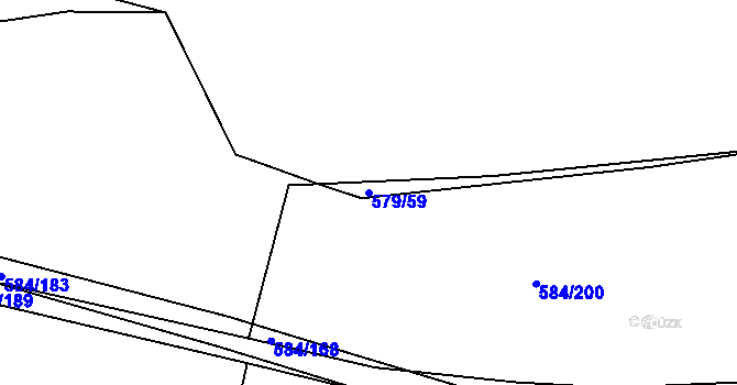 Parcela st. 579/59 v KÚ Komařice, Katastrální mapa