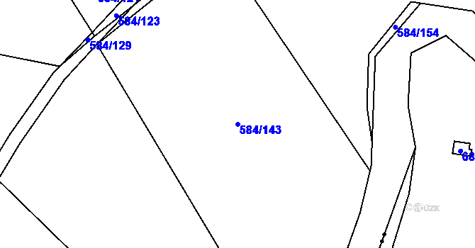 Parcela st. 584/143 v KÚ Komařice, Katastrální mapa