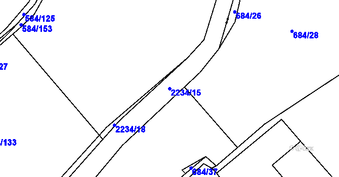 Parcela st. 2234/15 v KÚ Komařice, Katastrální mapa