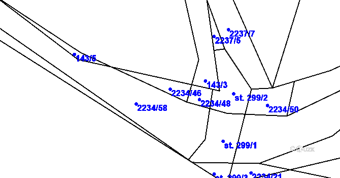 Parcela st. 2234/46 v KÚ Komařice, Katastrální mapa
