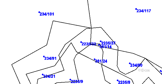 Parcela st. 2235/33 v KÚ Komařice, Katastrální mapa
