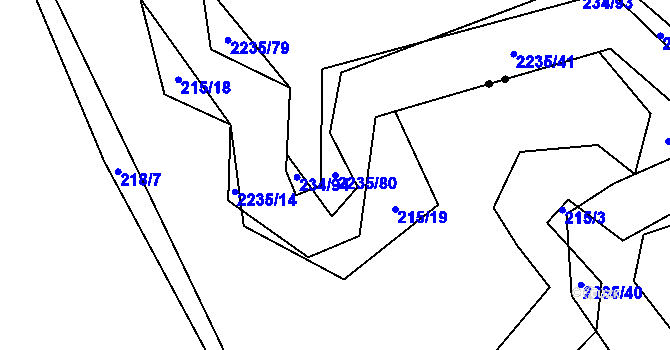 Parcela st. 2235/80 v KÚ Komařice, Katastrální mapa