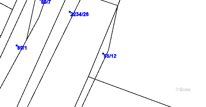Parcela st. 95/12 v KÚ Komařice, Katastrální mapa