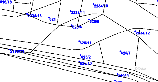 Parcela st. 625/11 v KÚ Pašinovice, Katastrální mapa