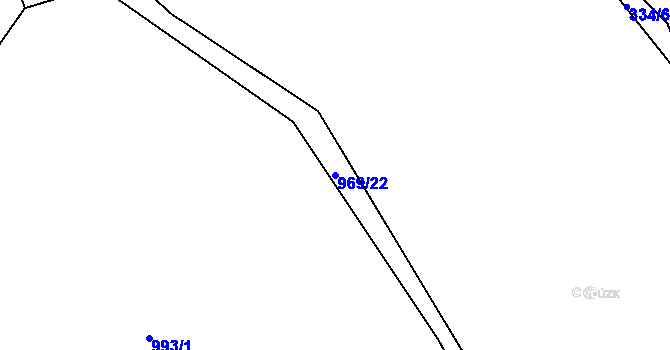 Parcela st. 969/22 v KÚ Pašinovice, Katastrální mapa