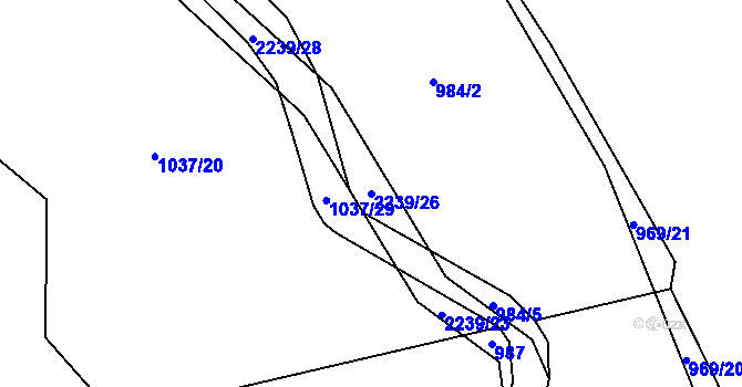 Parcela st. 2239/26 v KÚ Pašinovice, Katastrální mapa