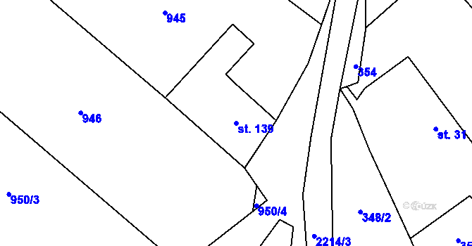 Parcela st. 139 v KÚ Pašinovice, Katastrální mapa