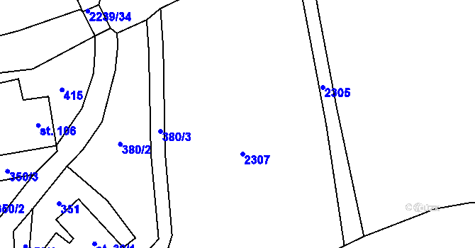 Parcela st. 380/5 v KÚ Pašinovice, Katastrální mapa