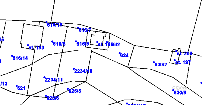 Parcela st. 616/4 v KÚ Pašinovice, Katastrální mapa