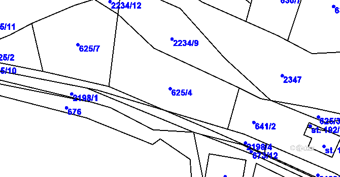 Parcela st. 625/4 v KÚ Pašinovice, Katastrální mapa