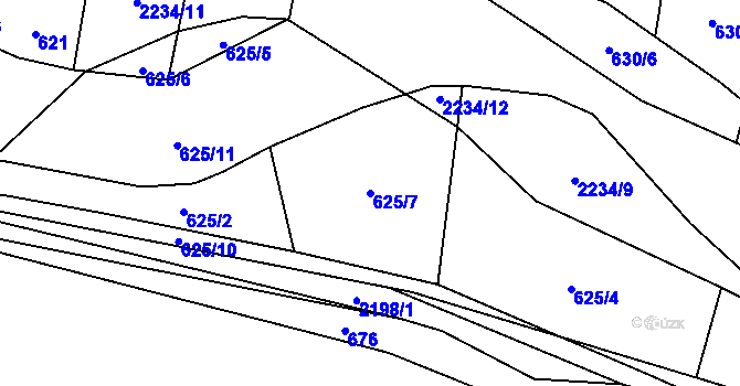 Parcela st. 625/7 v KÚ Pašinovice, Katastrální mapa