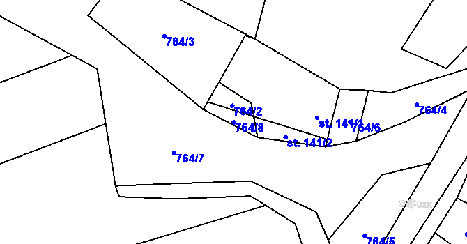 Parcela st. 764/8 v KÚ Pašinovice, Katastrální mapa