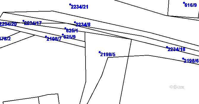 Parcela st. 2198/5 v KÚ Pašinovice, Katastrální mapa