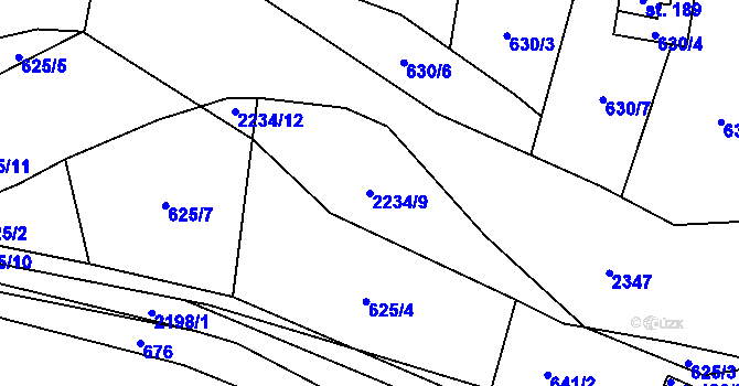 Parcela st. 2234/9 v KÚ Pašinovice, Katastrální mapa