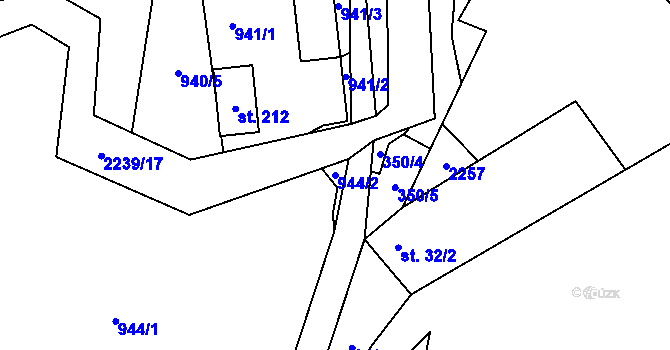 Parcela st. 944/2 v KÚ Pašinovice, Katastrální mapa