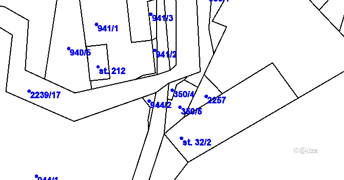 Parcela st. 350/4 v KÚ Pašinovice, Katastrální mapa