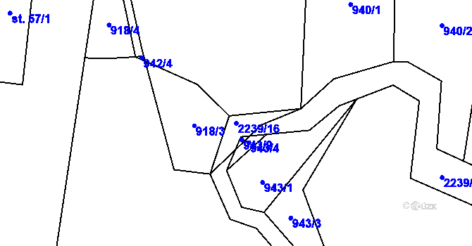 Parcela st. 2239/16 v KÚ Pašinovice, Katastrální mapa