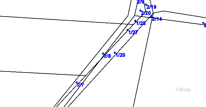 Parcela st. 2/8 v KÚ Sedlo u Komařic, Katastrální mapa