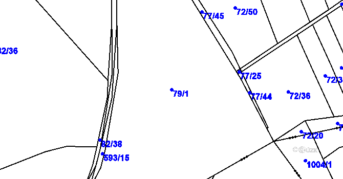Parcela st. 79/1 v KÚ Sedlo u Komařic, Katastrální mapa
