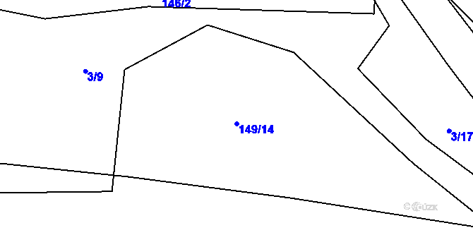 Parcela st. 149/14 v KÚ Sedlo u Komařic, Katastrální mapa