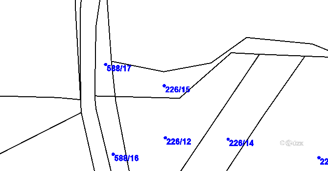 Parcela st. 226/15 v KÚ Sedlo u Komařic, Katastrální mapa