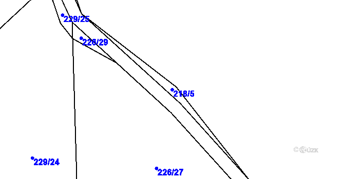 Parcela st. 218/5 v KÚ Sedlo u Komařic, Katastrální mapa