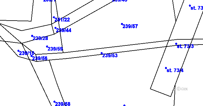 Parcela st. 239/53 v KÚ Sedlo u Komařic, Katastrální mapa