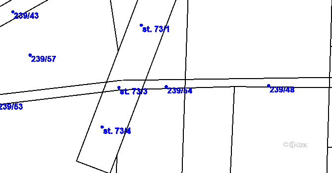 Parcela st. 239/54 v KÚ Sedlo u Komařic, Katastrální mapa