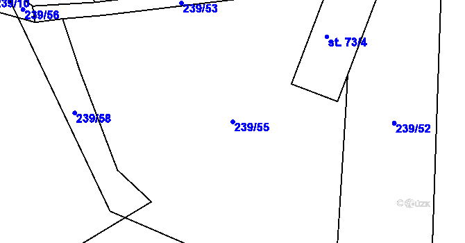 Parcela st. 239/55 v KÚ Sedlo u Komařic, Katastrální mapa