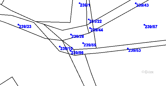 Parcela st. 239/59 v KÚ Sedlo u Komařic, Katastrální mapa