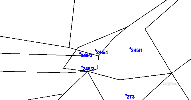 Parcela st. 246/4 v KÚ Sedlo u Komařic, Katastrální mapa