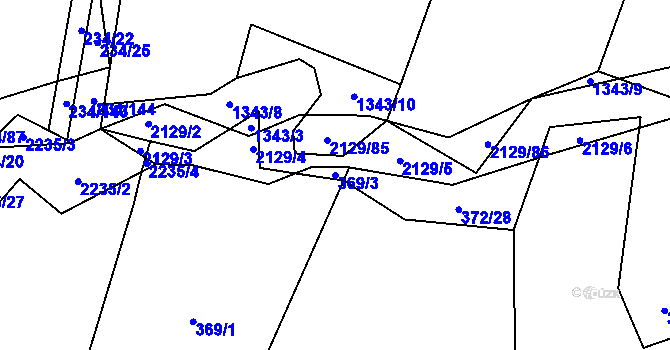 Parcela st. 369/3 v KÚ Sedlo u Komařic, Katastrální mapa