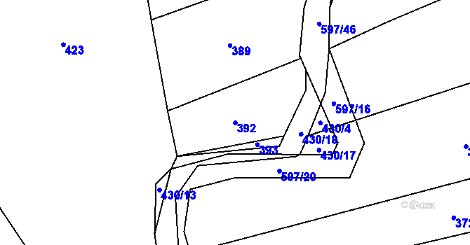 Parcela st. 392 v KÚ Sedlo u Komařic, Katastrální mapa