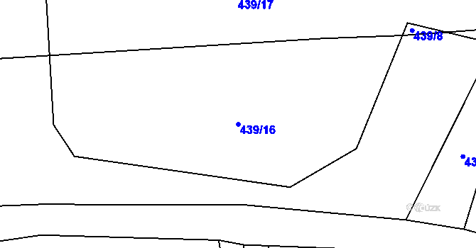 Parcela st. 439/16 v KÚ Sedlo u Komařic, Katastrální mapa