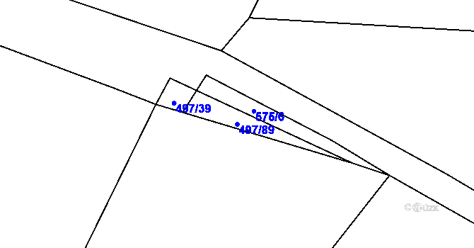 Parcela st. 497/89 v KÚ Sedlo u Komařic, Katastrální mapa