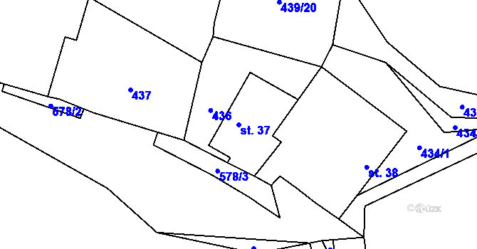 Parcela st. 37 v KÚ Sedlo u Komařic, Katastrální mapa