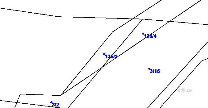 Parcela st. 135/2 v KÚ Sedlo u Komařic, Katastrální mapa