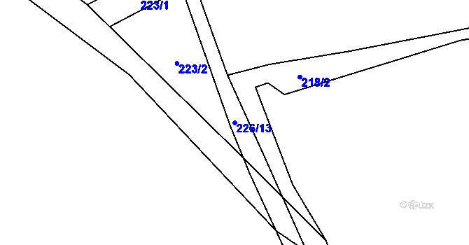 Parcela st. 226/13 v KÚ Sedlo u Komařic, Katastrální mapa